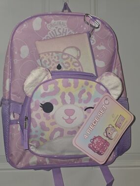 Squishmallows Kids Backpack Set - Purple, Pink, Pastel Yellow, Pastel Blue